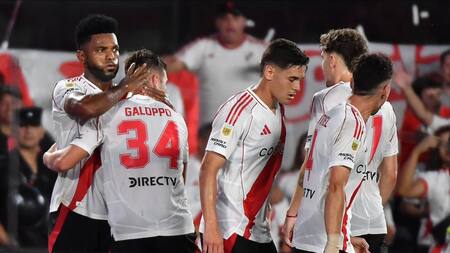 Miguel Borja; River Plate vs. Lanús. Foto: X @RiverPlate.