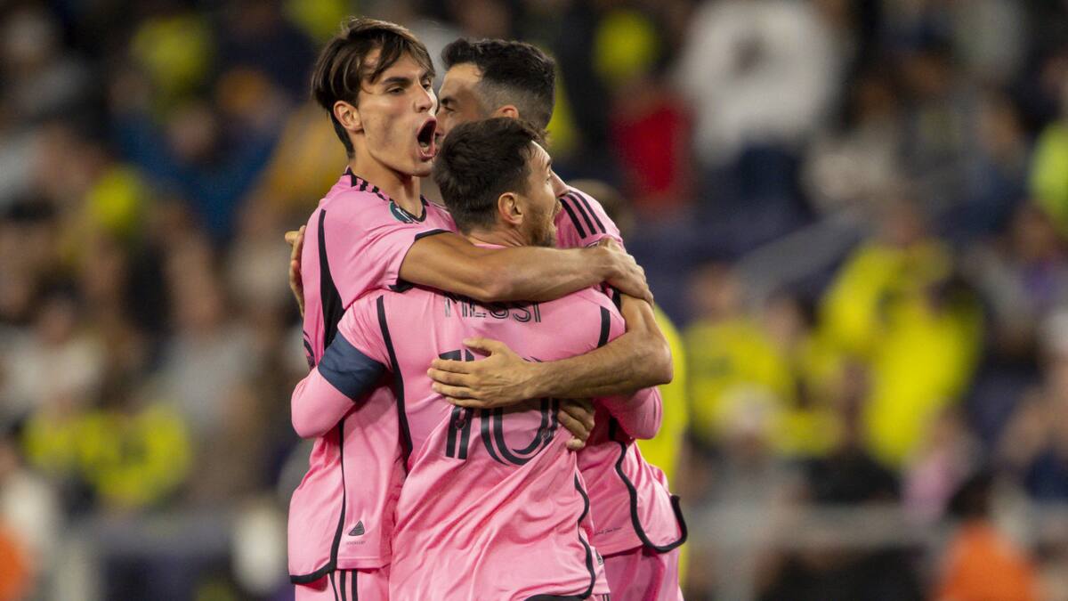 Festejo de Lionel Messi para el Inter Miami por la Concachampions. Foto: REUTERS.