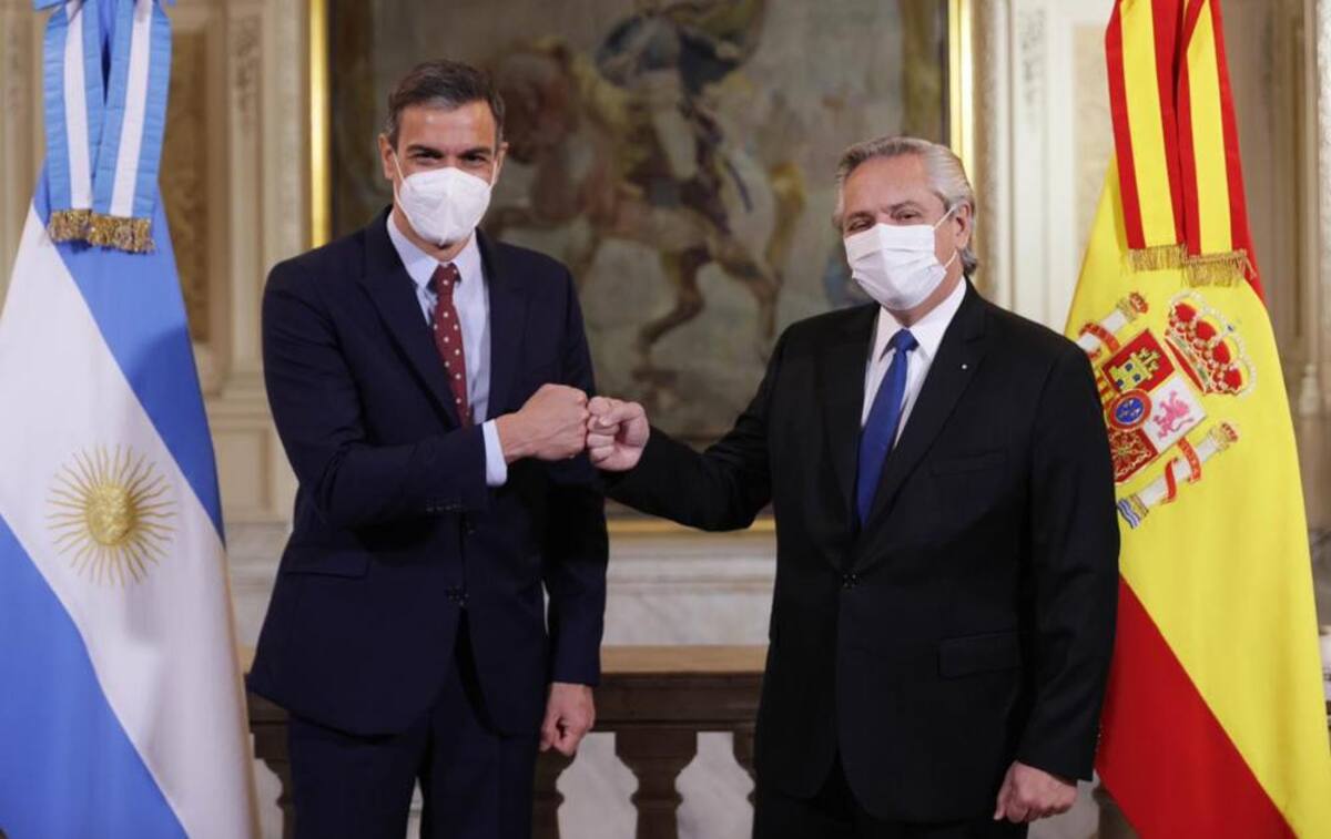 Alberto Fernández se reúne con Pedro Sánchez en Casa Rosada, Foto Presidencia