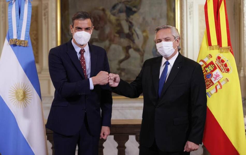 Alberto Fernández se reúne con Pedro Sánchez en Casa Rosada, Foto Presidencia