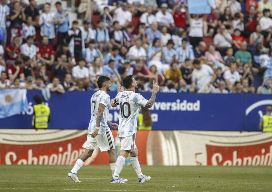 Festejo de Messi, Selección Argentina, Foto Twitter Selección Argentina