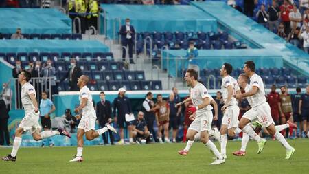 Festejo de España ante Suiza por la Eurocopa, REUTERS