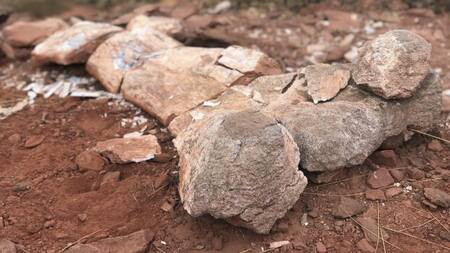 Hallazgo arqueológico en Neuquén. Foto: Telam.