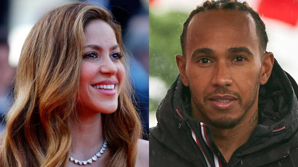 Shakira y Lewis Hamilton. Fotos: EFE.