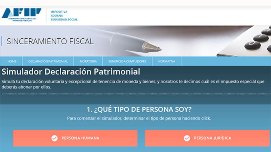 Simulador de blanque de AFIP