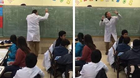 Profesor enseña al ritmo de Despacito