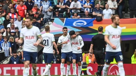 Tottenham de Cuti Romero derrotó al Brighton de Alexis Mac Allister. Foto: EFE.