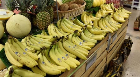 Bananas, frutas, comercio, supermercado