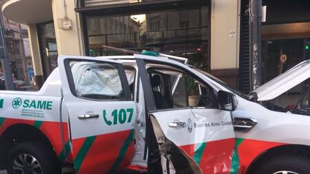 Choque de auto del SAME que llevaba a Crescenti