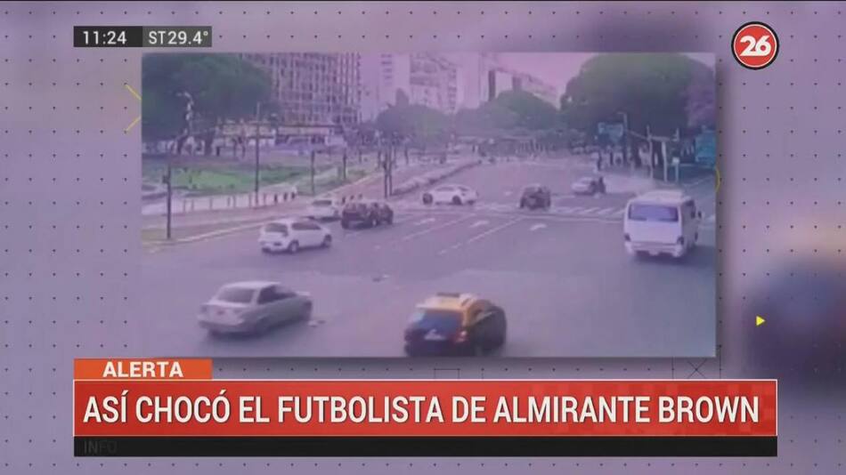 Choque del futbolista de Almirante Brown, Nicolás Peraggini