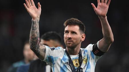 Lionel Messi y la Selección argentina tras la Finalissima. Foto: EFE.