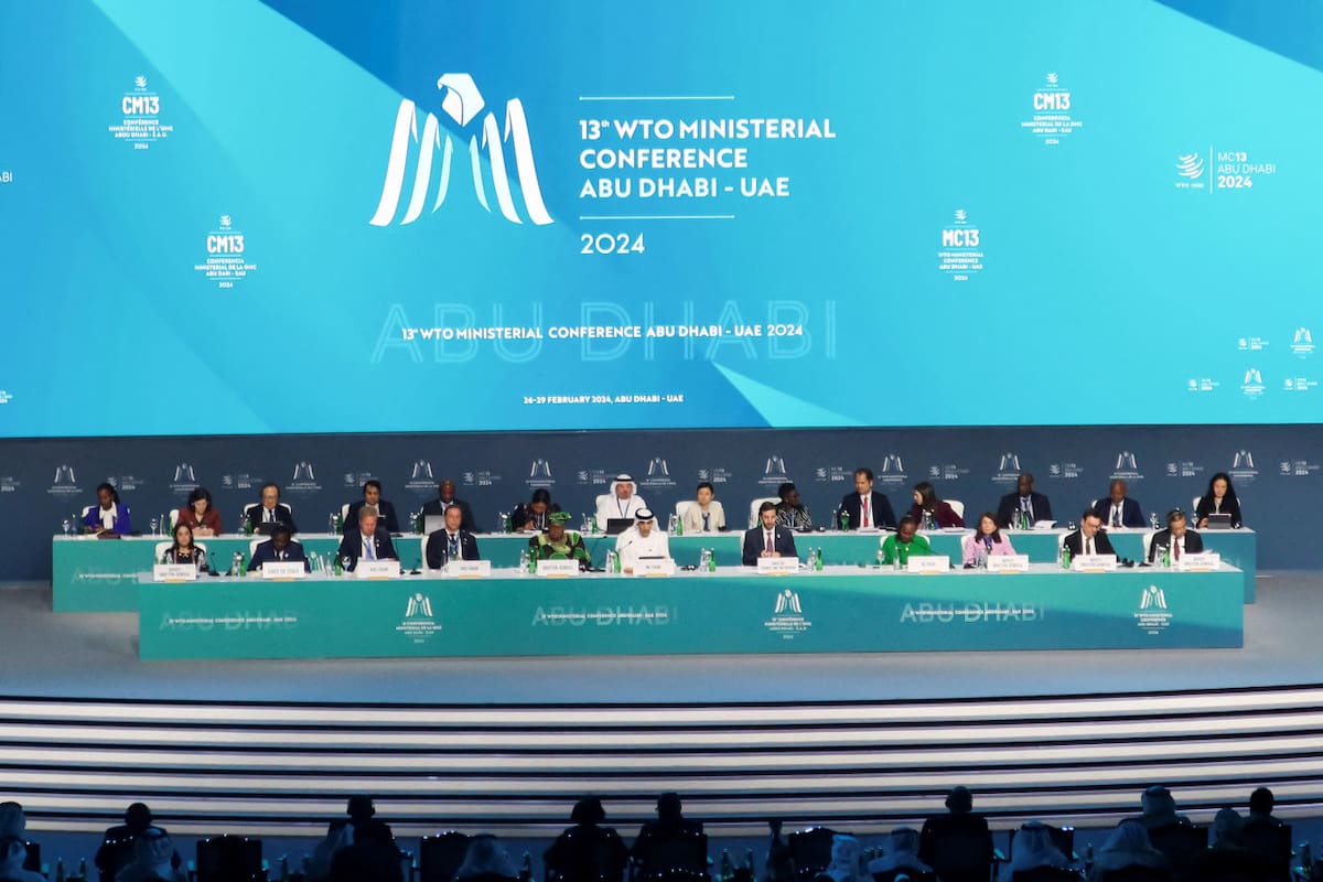 Conferencia ministerial de la OMC en Abu Dhabi, Emiratos Árabes Unidos, feb, 2024. Reuters