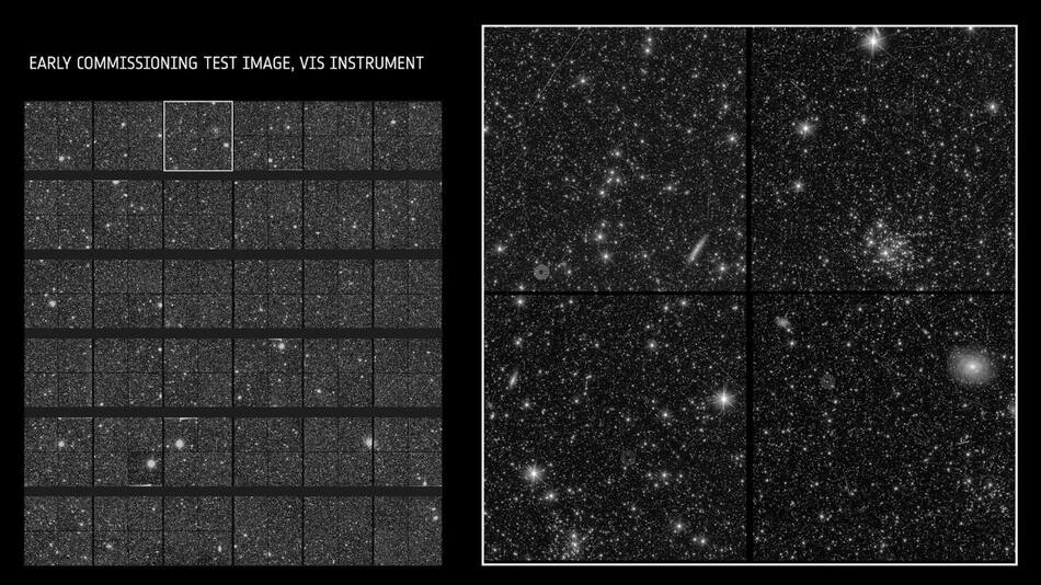 Primeras imágenes de prueba de la Misión Euclid. Foto: ESA.