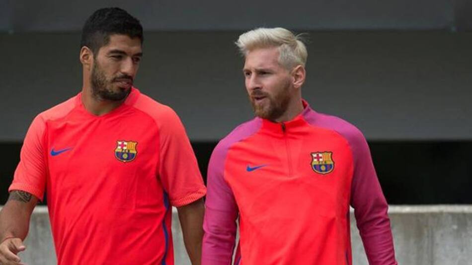 Messi rubio entrenando
