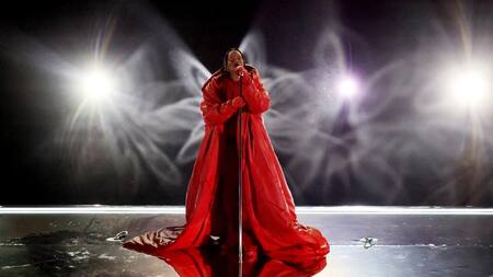 Rihanna en el Super Bowl. Foto Reuters