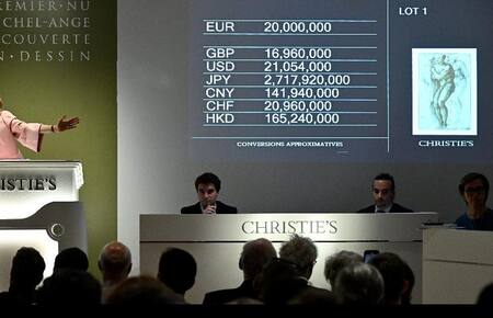 Dibujo de Miguel Ángel, subasta. Foto: EFE.