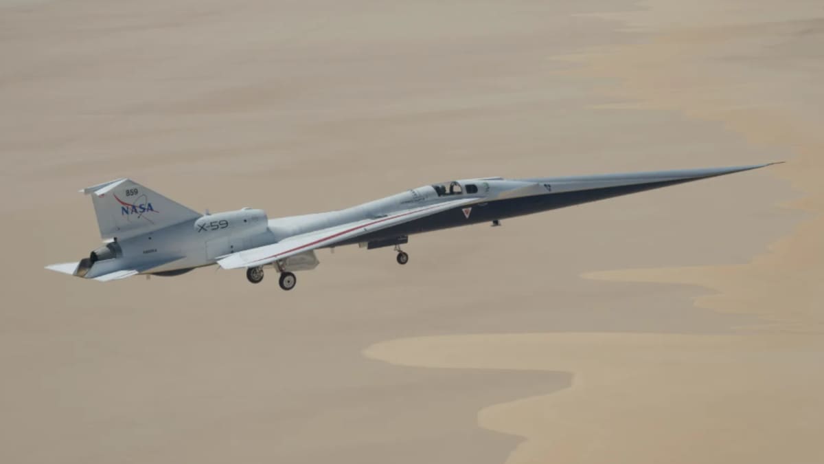 Sin ruido ensordecedor: la NASA logra que su jet supersónico X-59 vuele más rápido que el sonido de manera silenciosa