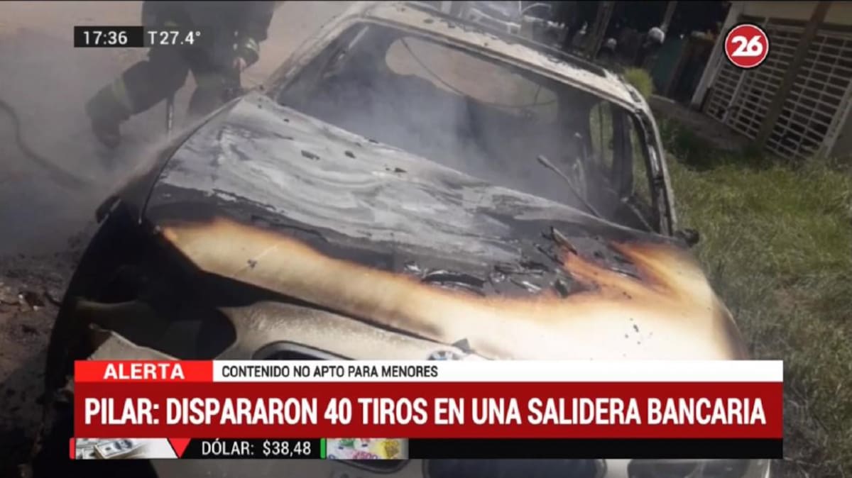 Pilar: dispararon 40 tiros en una salidera bancaria