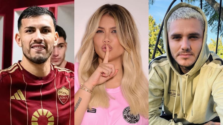 Leandro Paredes, Wanda Nara y Mauro Icardi. Fotos: Instagram.