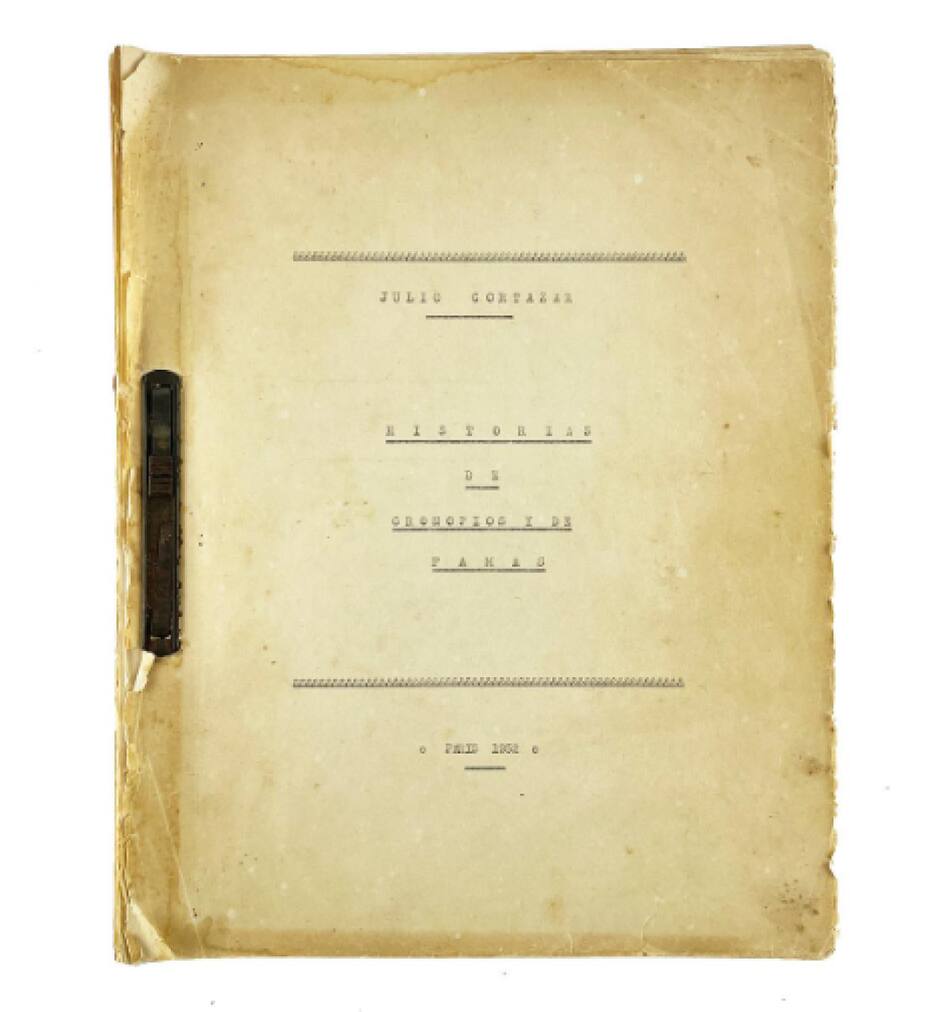 El texto original de "Historias de Cronopios y de Famas". Foto: Instagram @zorrillasubastas