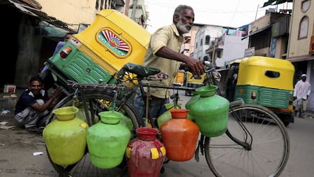 Crisis hídrica en India. Foto: EFE.