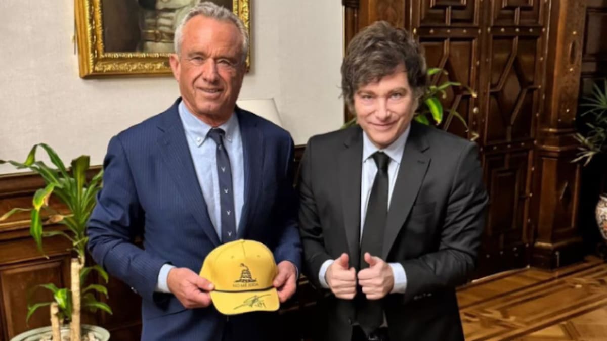 Javier Milei junto a Robert F. Kennedy Jr. en Casa Rosada. Foto: Casa Rosada.