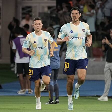 Ander Herrera y Edinson Cavani. Foto: X Boca Juniors