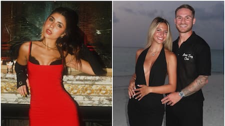 Cami Mayan enfrentada con Alexis Mac Allister. Fotos: Instagram.