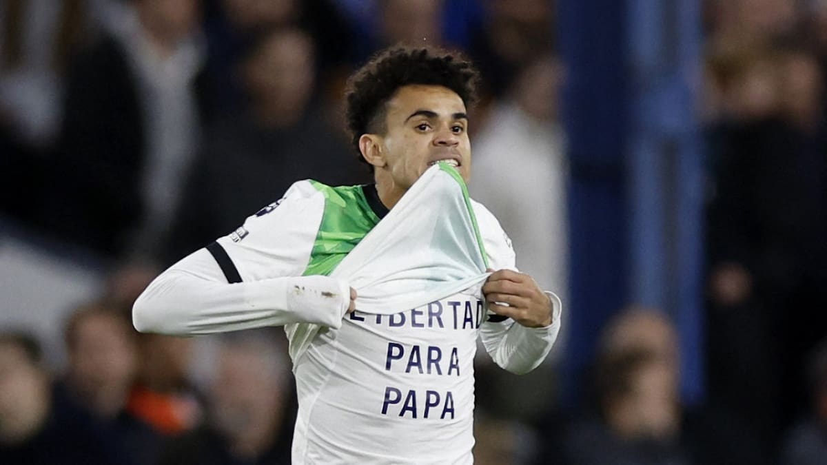 El emotivo festejo de Luis Díaz. Foto: Reuters.