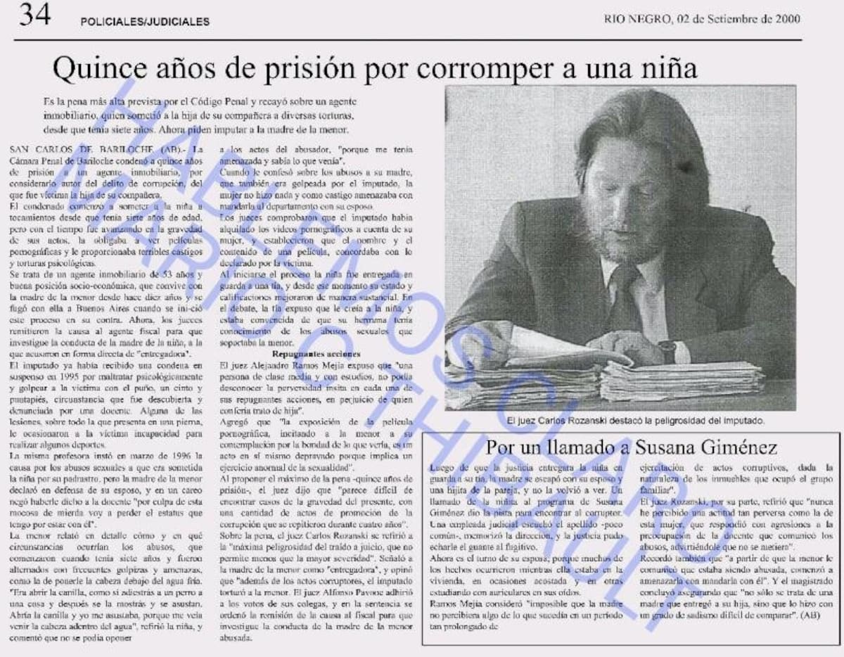 Noticia sobre la condena por abuso para el padre de Thelma Fardin