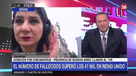 Fortunata Calabró desde Londres por coronavirus