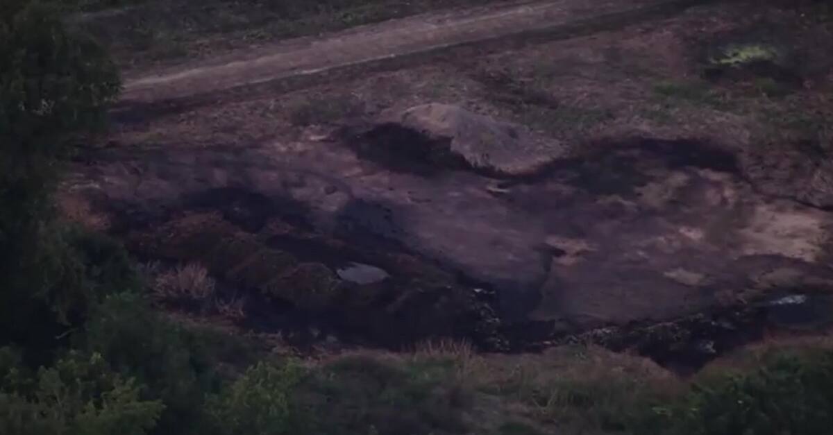 Zona del accidente del avión de combate F-35. Foto: captura de video Reuters.