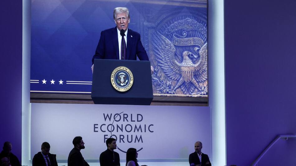 Donald Trump en el Foro de Davos. Foto: Reuters/Yves Herman