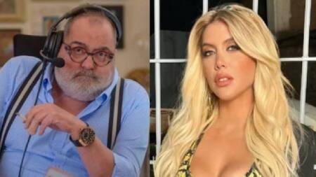 Jorge Lanata y Wanda Nara. Foto: NA.
