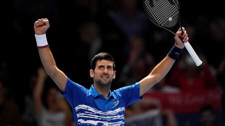 Festejo de Djokovic en el ATP Finals, REUTERS