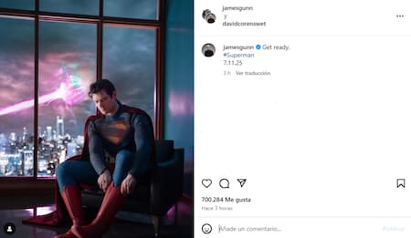 La publicación de James Gunn. Foto Instagram.