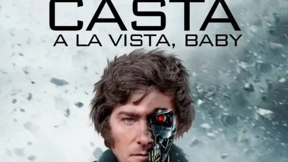 Meme de Javier Milei en modo Terminator posteado por el presidente.