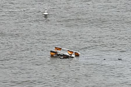 Caída de helicóptero en el río Hudson. Foto: captura