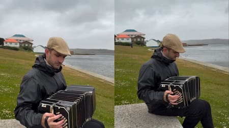 El Himno Nacional sonó en Malvinas y emocionó al país: el video de un músico argentino y su bandoneón que es viral en redes