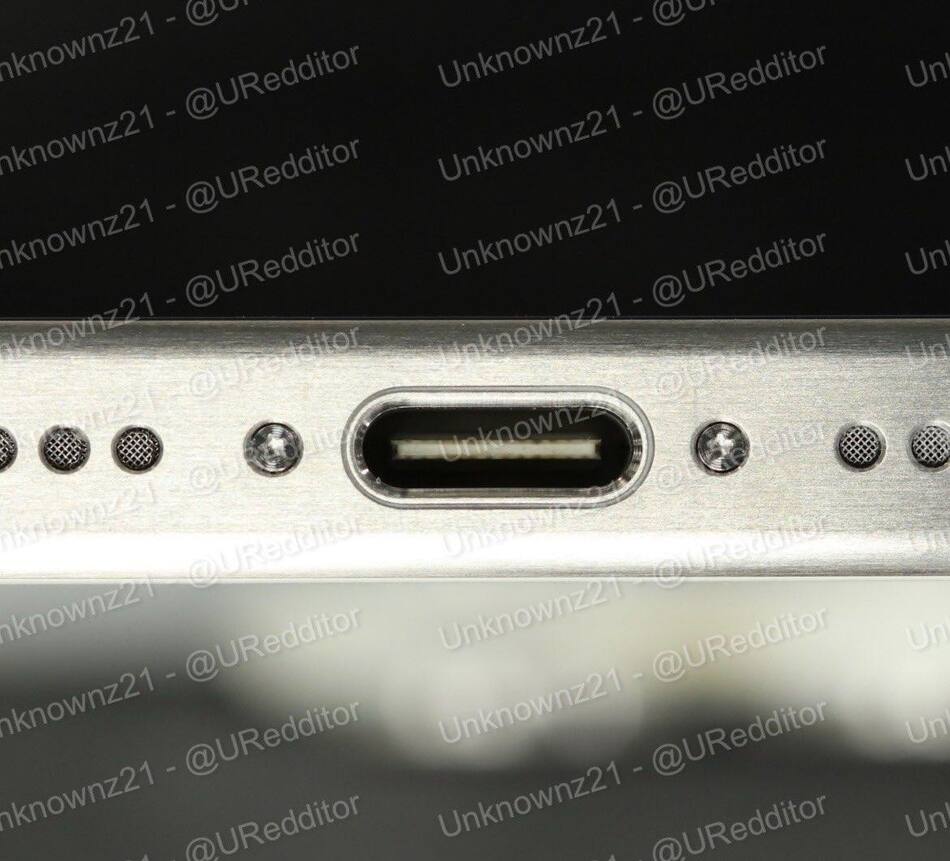 La imagen filtrada del iPhone 15. Foto: Twitter @URedditor.