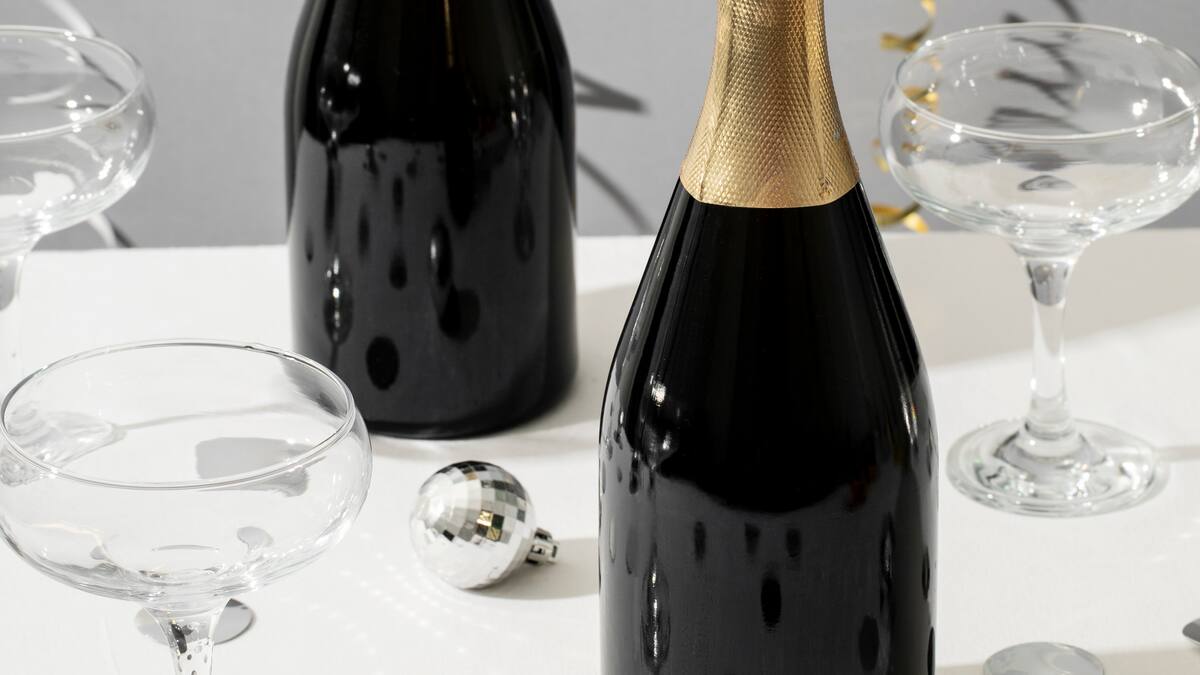 Cómo hacer un adorno con una botella de champagne.