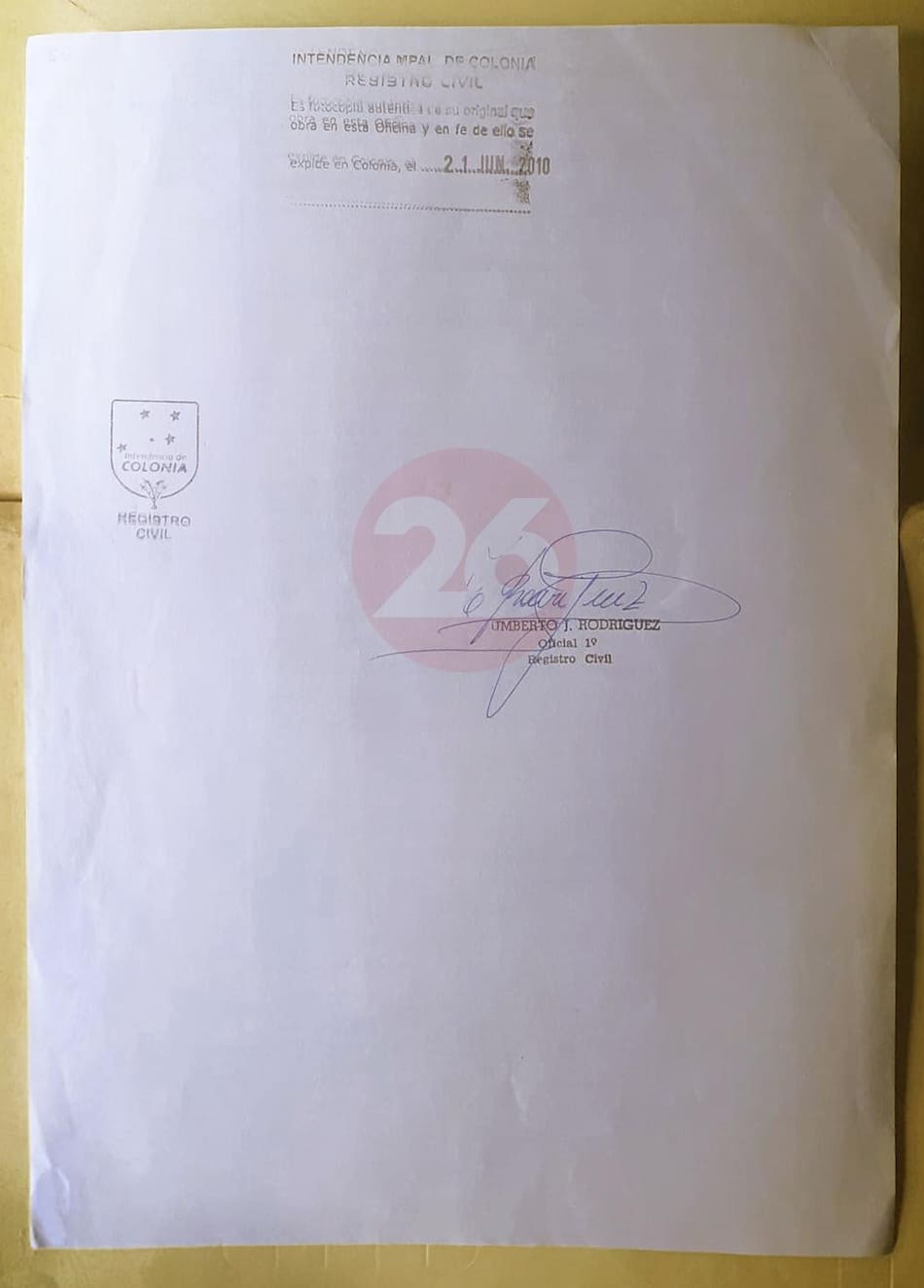 Josef Mengele y Marta María Will, certificado de casamiento, Foto Canal26.com