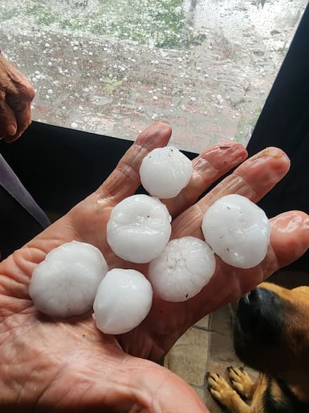 Fuerte granizo en Buenos Aires. Foto: redes sociales.