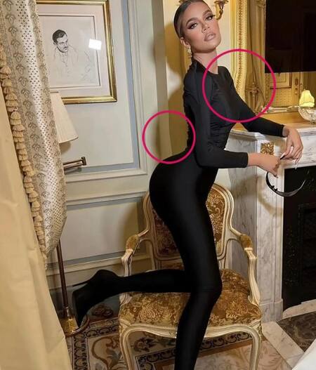 La foto de la polémica. Foto: Instagram/khloekardashian.