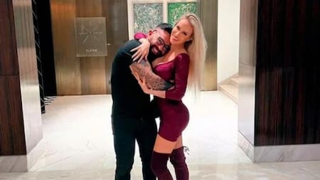 Luciana Salazar junto a su amigo Charles Raúl Sotelo. Foto: NA.