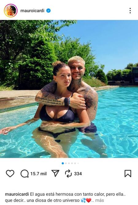 Posteo de Instagram de Mauro Icardi junto a la China Suárez. Foto: Instagram / mauroicardi.
