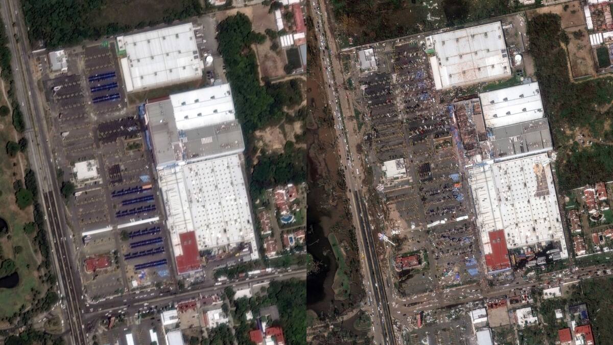 El antes y después de Acapulco tras el paso del huracán Otis en México. Foto: Reuters.