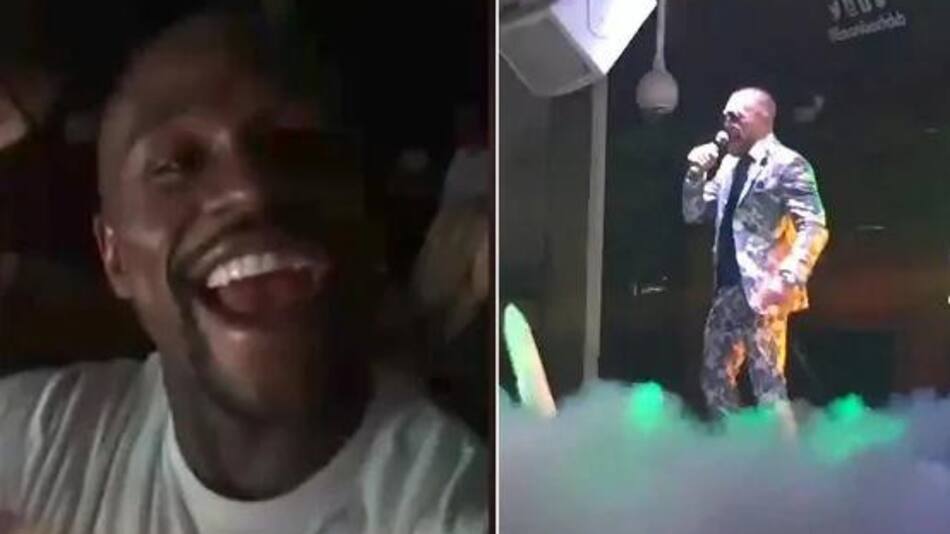 Festejos de Mayweather y McGregor