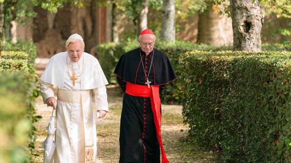 "Los dos papas". Foto: NA.