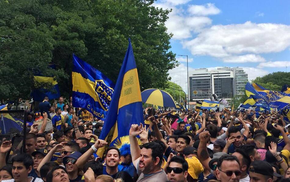 Banderazo hinchas de Boca - Agencia NA
